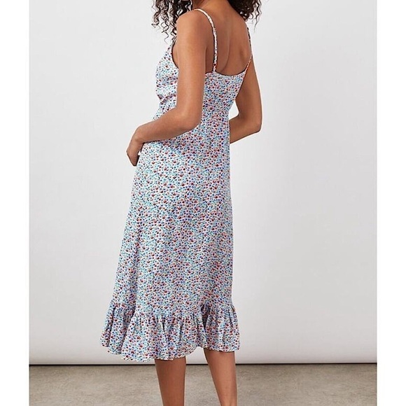 Rails Frida Midi Ruffle High Low Dress Wild Daisies Floral Small - Picture 2 of 10